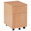 First Mobile Under Desk Pedestal 2 Drawer Beech