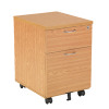 First Mobile Under Desk Pedestal 2 Drawer Oak