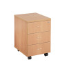 First Mobile Under Desk Pedestal 3 Drawer Beech