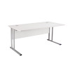 First Rectangular Cantilever Desk 1400mm White