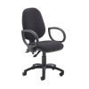 First High Back Operators Chair Charcoal with Fixed Arms KF839242