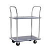 Barton Silver and Blue 2 Shelf Trolley With Chrome Handles PST2