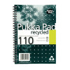 Pukka Recycled Wirebound A5 Notebook Feint Ruled 110 Pages (Pack of 3) RCA5110
