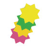 RDI Assorted Fluorescent Star Ticket Boards (Pack of 12) BI8002