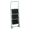 Folding Step Stool 3 Tread High Back White Aluminium 321678