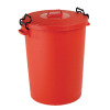 Red Light Duty 110 Litre Dustbin With Lid 382067