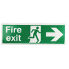 Safety Sign Fire Exit Running Man Arrow Down 150x450mm Self-Adhesive E100A/S