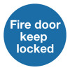 Safety Sign Fire Door Keep Shut 100x100mm Self-Adhesive (Pack of 5) KM14AS