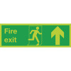 Safety Sign Niteglo Fire Exit Running Man Arrow Left 150x450mm Self-Adhesive NG27A/S