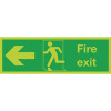 Safety Sign Niteglo Fire Exit Running Man Arrow Right 150x450mm Self-Adhesive NG26A/S