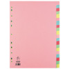 A4 Manilla Divider 20-Part Pink With Multi-Colour Tabs WX01517