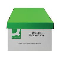 Q-Connect Business Storage Box 335x400x250mm Green and White (10 Pack) KF21660