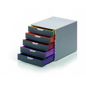 112802 Durable Varicolor Plastic Desktop Drawer Set Stackable