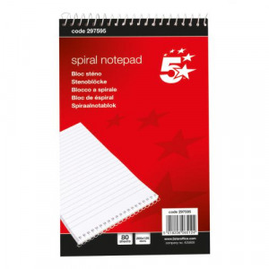 5 Star Office Shorthand Pad Wirebound 60gsm Ruled 160pp 127x200mm Red Pack 10 5 Star Office Shorthand Pad Wirebound 60gsm Ruled 160pp 127x200mm Red Pack 10