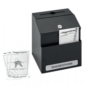 GU42322 Safco Locking Suggestion Box Black, The Office Box