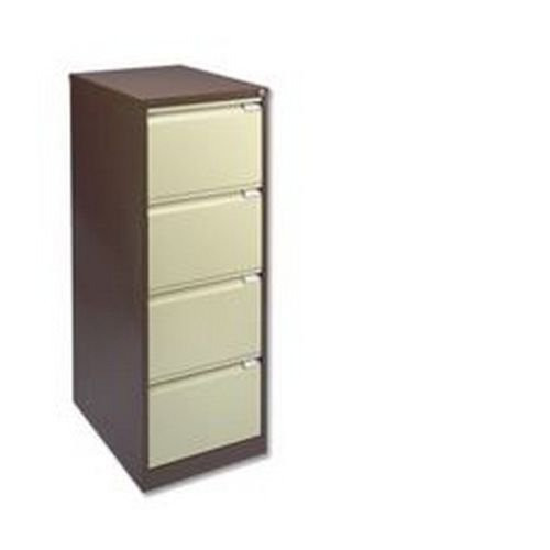 092521 Bisley 4 Drawer Filing Cabinet Lockable Coffee Cream