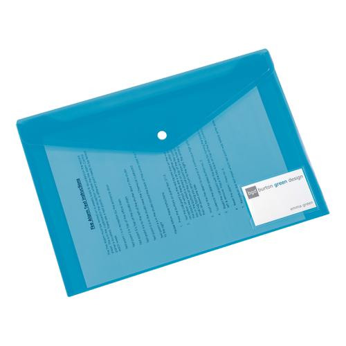 5 Star Office Envelope Stud Wallet with Card Holder Polypropylene A4 Assorted Pack 5 Newbury Office Supplies