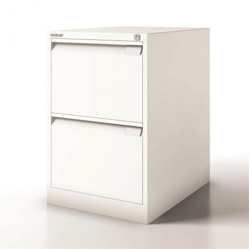 101223 Bisley Filing Cabinet 2 Drawer 470x622x711mm White Ref