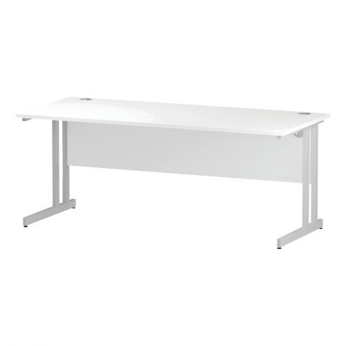 147527 Trexus Rectangular Slim Desk White Cantilever Leg 147527 Trexus Rectangular Slim Desk