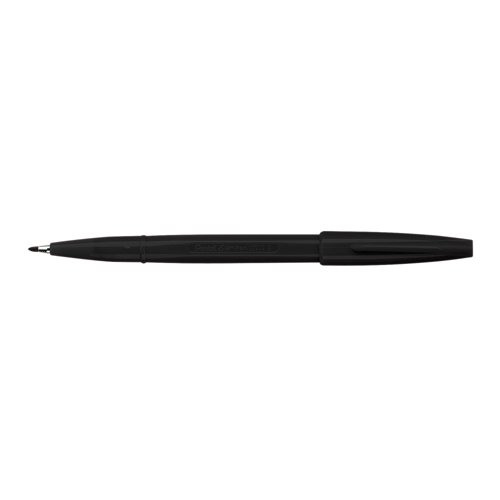 PES520BK Pentel Sign Pen Fibre Tip Black (Pack, The Office Box