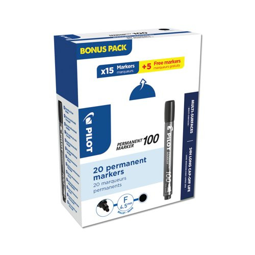 PI50126 Pilot Permanent Marker 100 Bullet Tip, The Office Box