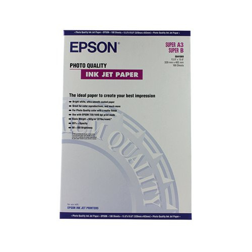 EP41069 Epson White Photo Inkjet Paper A3+, Greenstationery