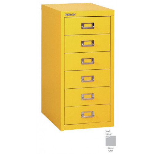By48266 Bisley 6 Drawer Grey Non Locking Multi Drawer Cabinet