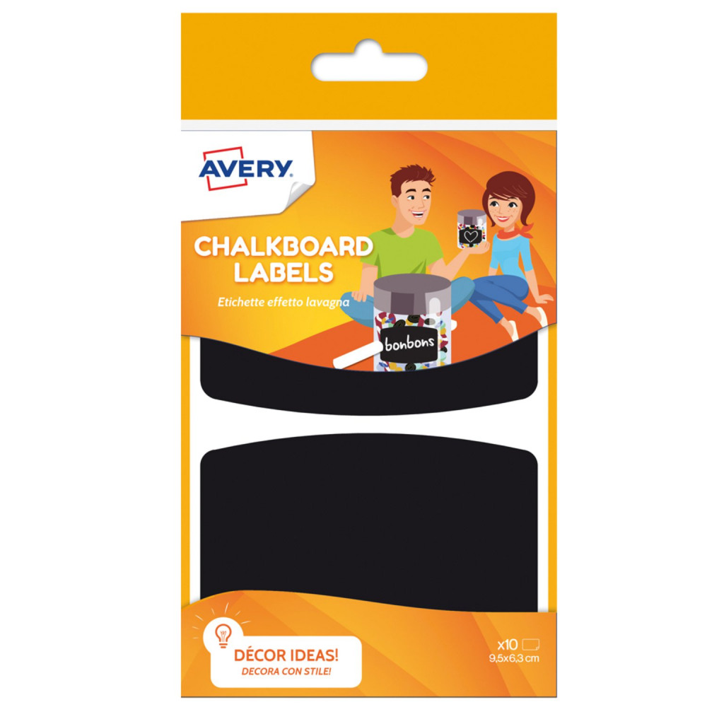 AVERY CHALKBOARD LABELS 95X63MM BK PK10