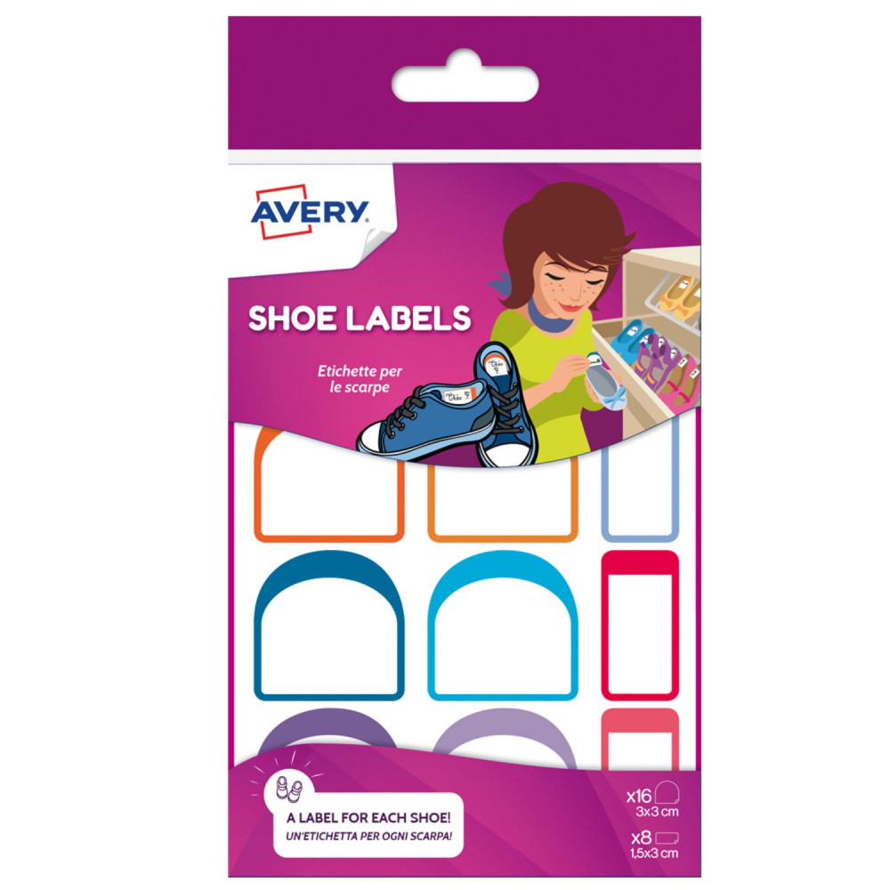 AVERY SHOE LABEL 15X30 AND 30X30 WH PK24