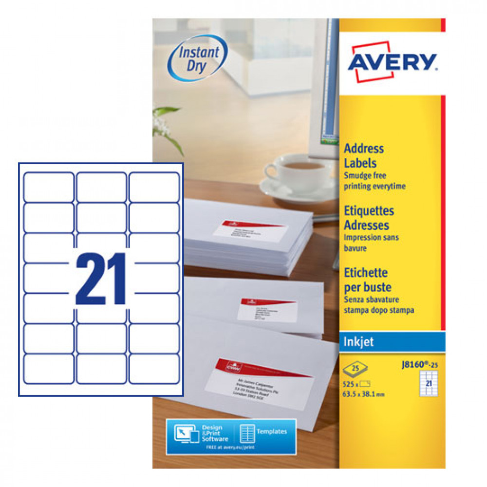 Office Supplies - AVERY INKJET ADDRESS LABEL 21 SHEET