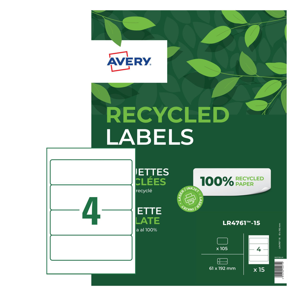 RECYCLED FILING LABELS 60 LABELS