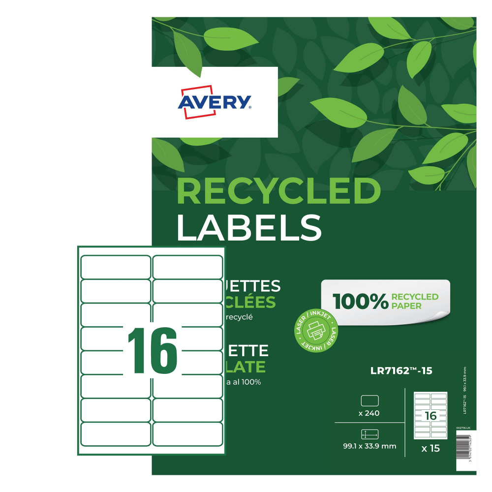 RECYCLED ADDRESS LABELS 240 LABELS