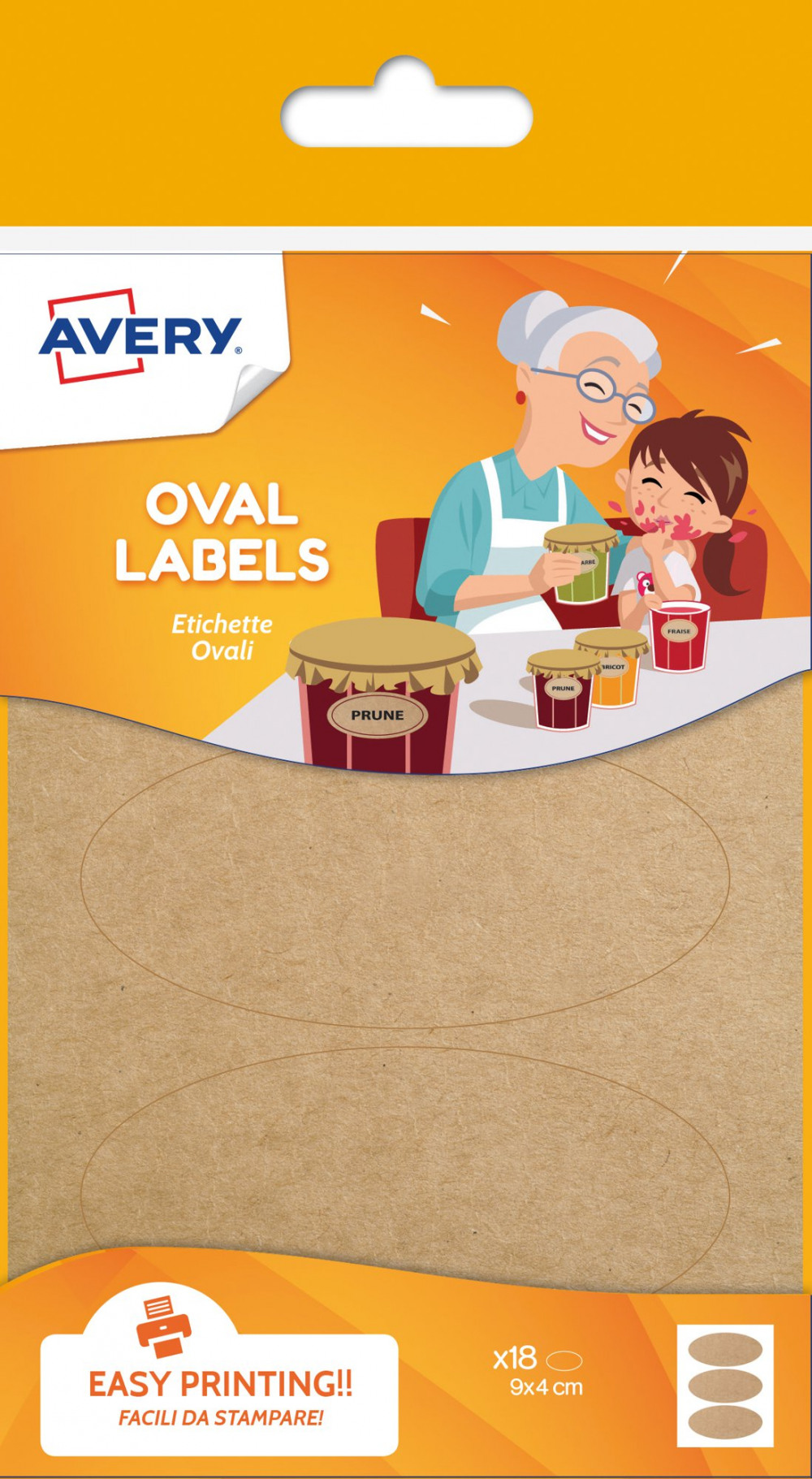 AVERY KRAFT LABELS 41X89MM BRN PK18