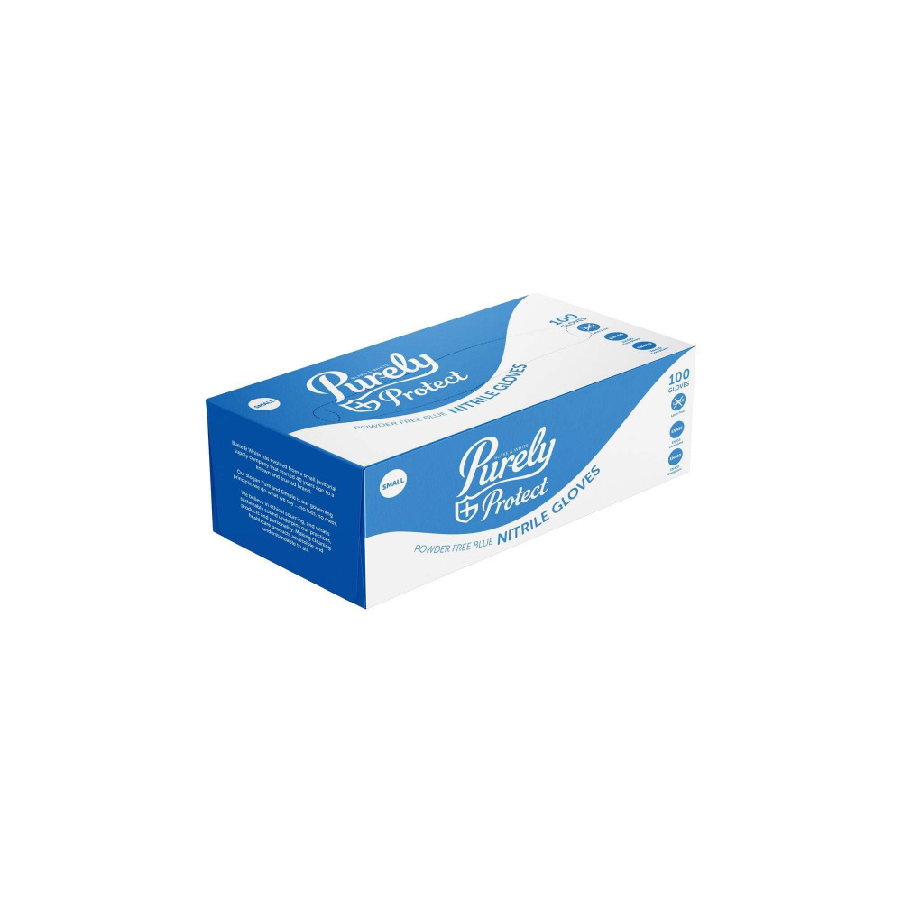 VALUEX NITRILE GLOVES SMALL BLUE PK100