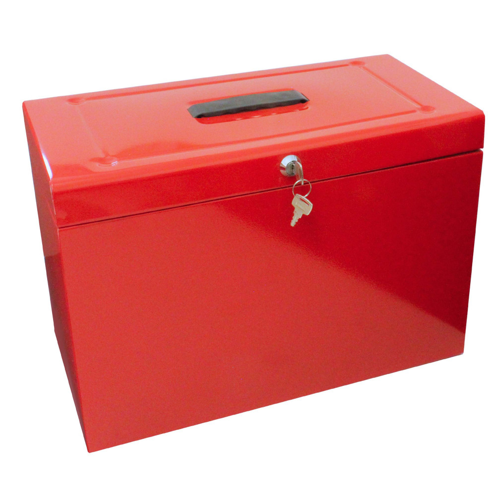 VALUEX METAL FILE BOX FOOLSCAP RED