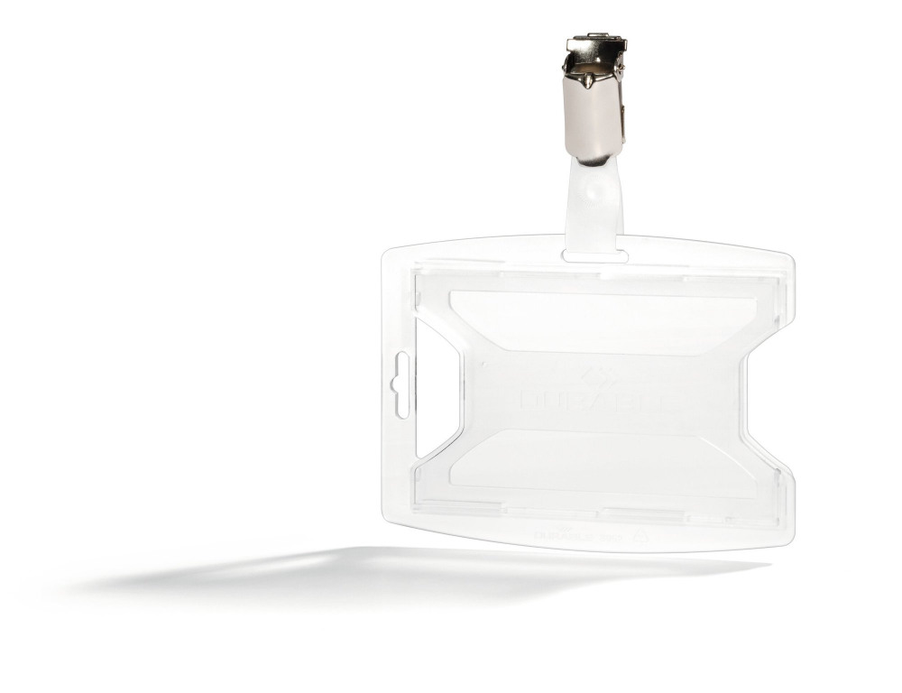 ID CARD HOLDER W/CLIP FOR 2-CARDS PK25