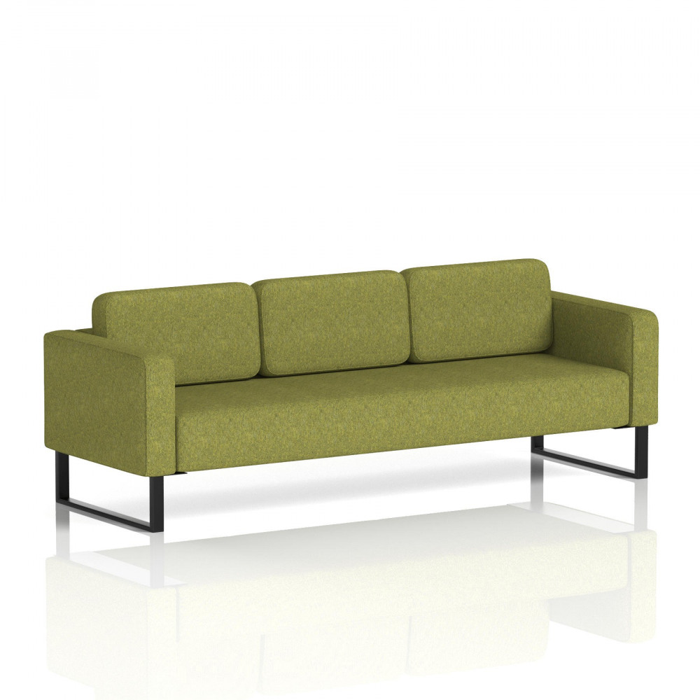 BRIXWORTH SOFA 3 SEAT BLACK LEG OLIVE