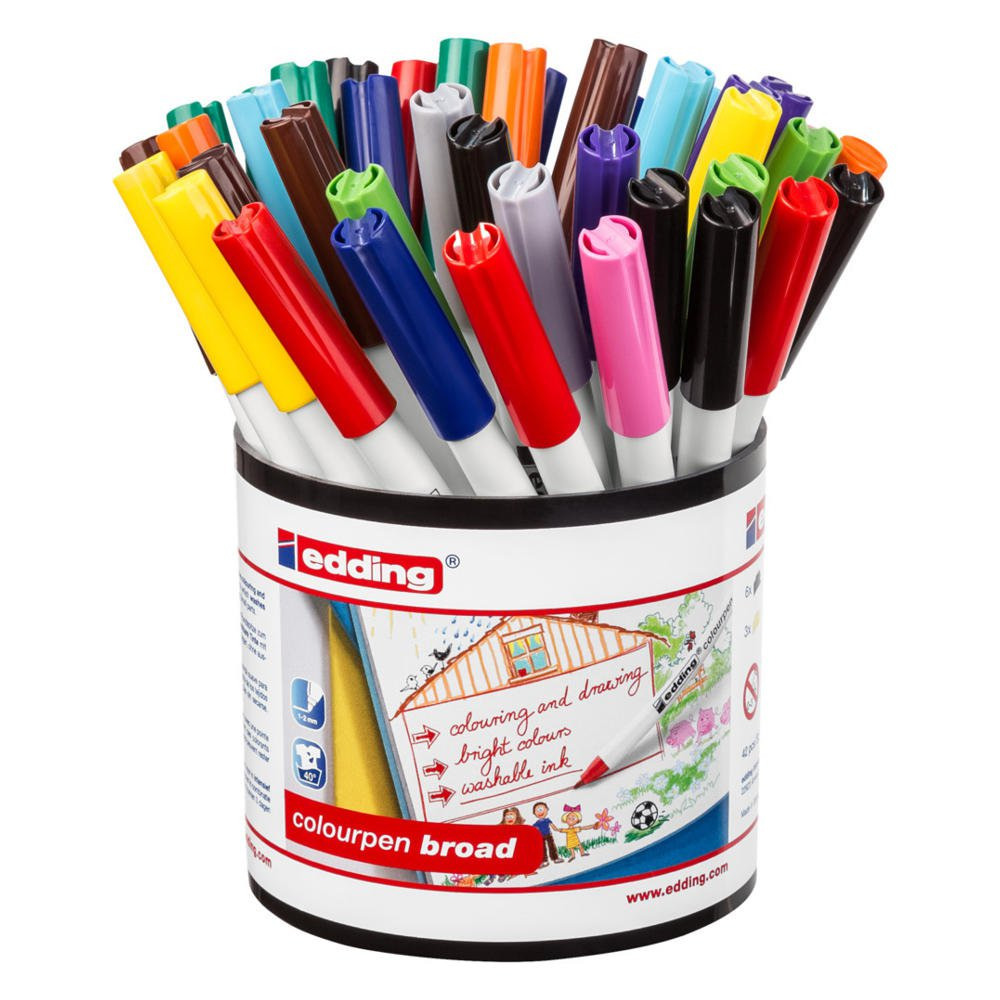 E-COLOURPEN BROAD TUB ASST PK42