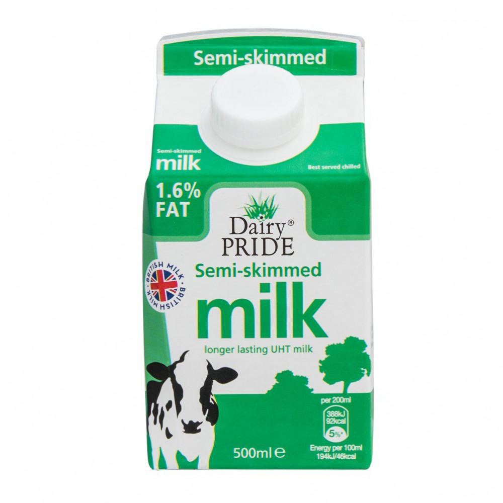 Office Supplies SEMI SKIMMED MILK 500ML PK12