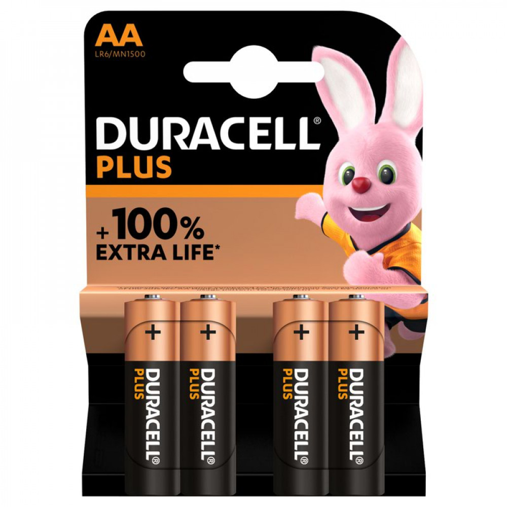 DURACELL PLUS AA BATTERY PACK OF 4