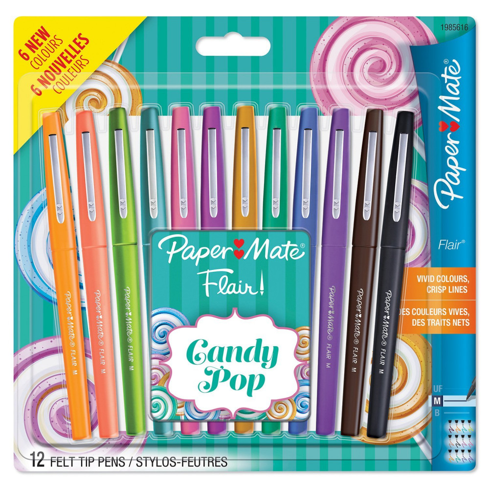 PAPERMATE FLAIR CANDY POP MED PK12 PAPERMATE FLAIR CANDY POP MED PK12