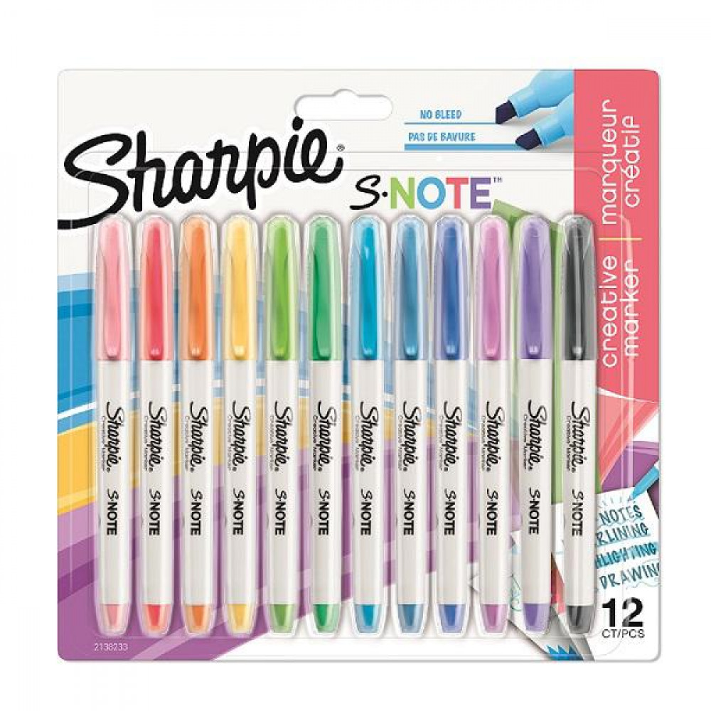 SHARPIE S-NOTE ASSORTED PK12 SHARPIE S-NOTE ASSORTED PK12
