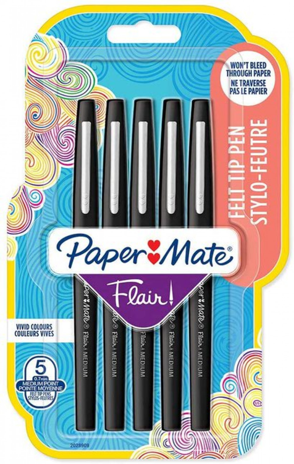 PAPER MATE FLAIR FELT TIP BK PK5 PAPER MATE FLAIR FELT TIP BK PK5