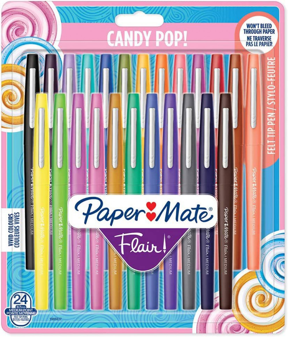 PAPER MATE FLAIR 0.7MM CANDY POP PK24 PAPER MATE FLAIR 0.7MM CANDY POP PK24