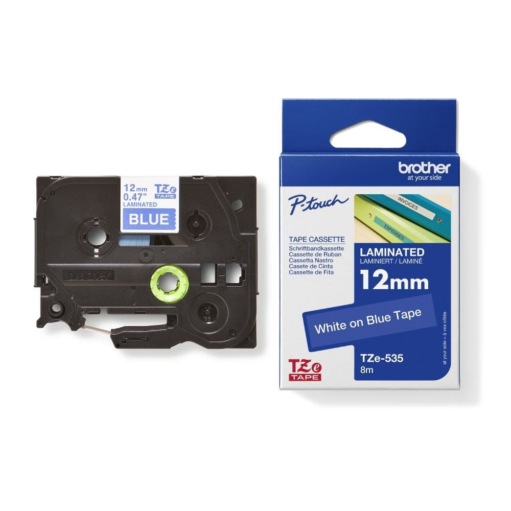 BROTHER TZE535 WHITE ON BLUE 8M X 12MM G