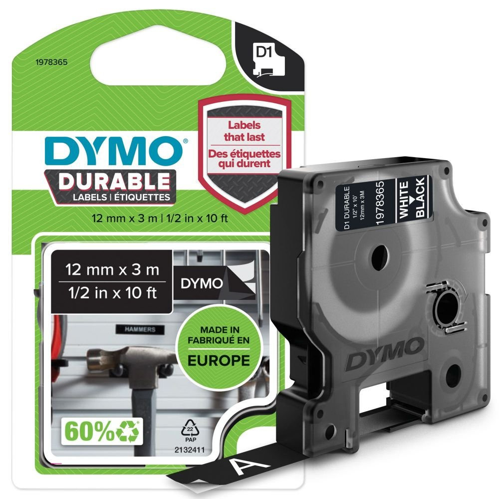 DYMO 1978365 D1 DURABLE 12MM X 3M TAPE W