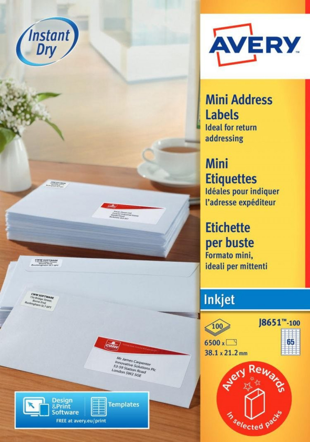 AVERY J8651-100 QUICKDRY MINI ADDRESS LA