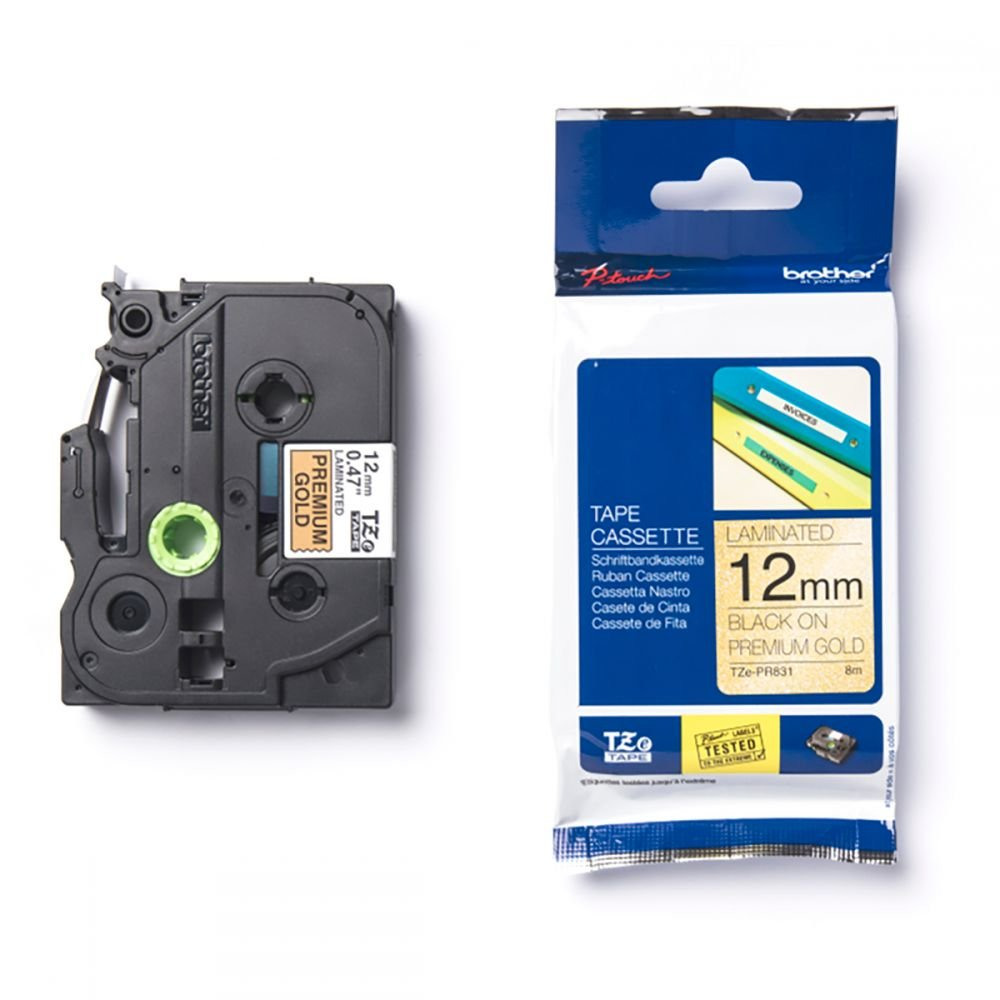 12MMBKONPREMIUMGOLDLABELLINGTAPE