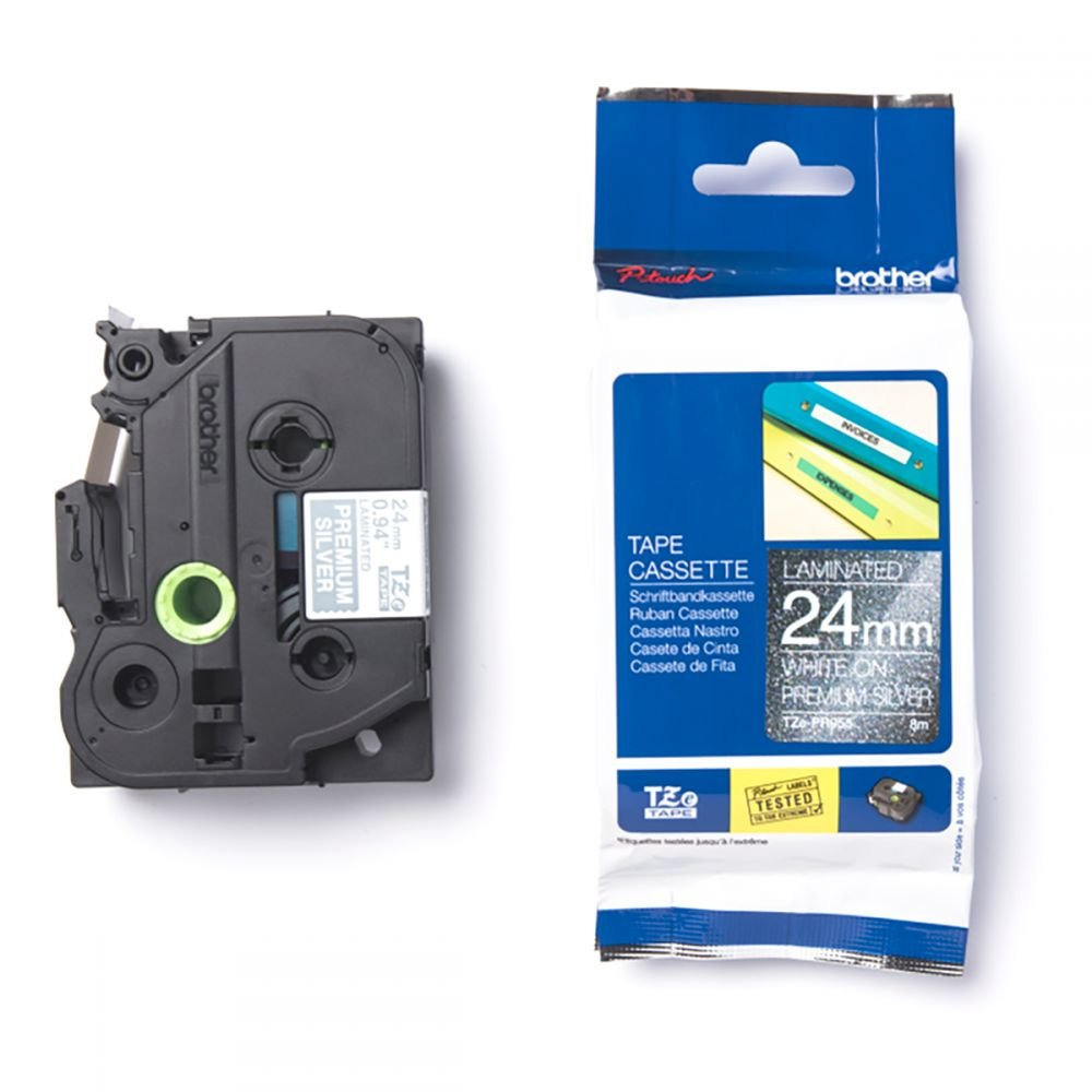 24MMWHITEONPREMIUMSILVERLABELITAPE