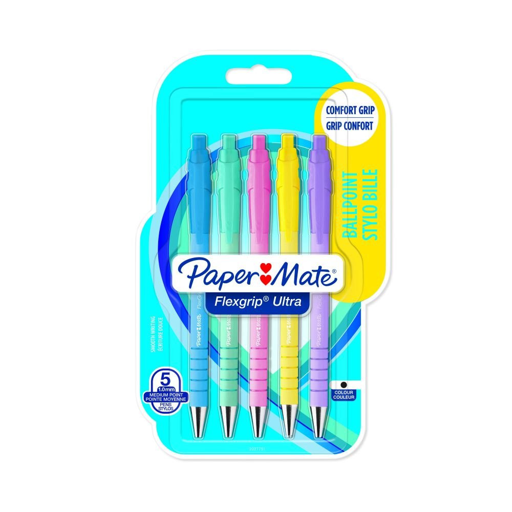 PAPER MATE 2152934 FLEXGRIP PASTEL 5 PAC
